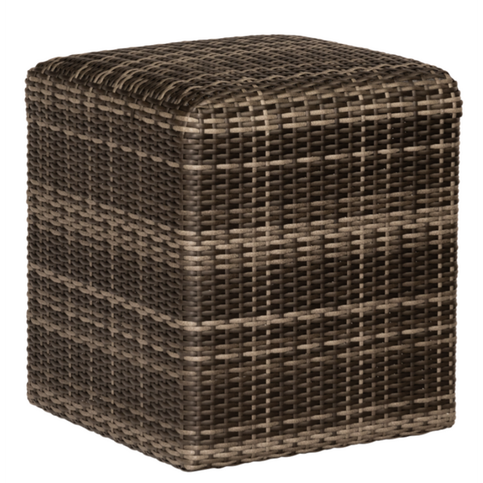 Woodard Patio Furniture - Saddleback - Wicker Woven Reticulated Cube in Charcoal Gray Weave - S508921