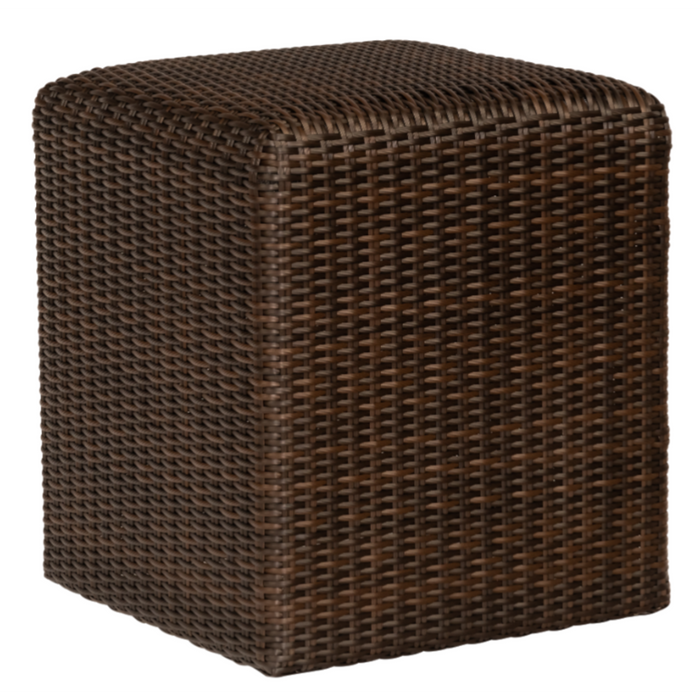 Woodard Patio Furniture - Saddleback - Wicker Woven Reticulated Cube in Coffee Weave - S511921