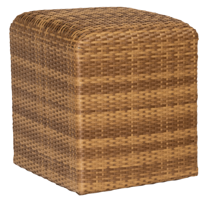 Woodard Patio Furniture - Saddleback - Wicker Woven Reticulated Cube in Mocha Weave - S523921