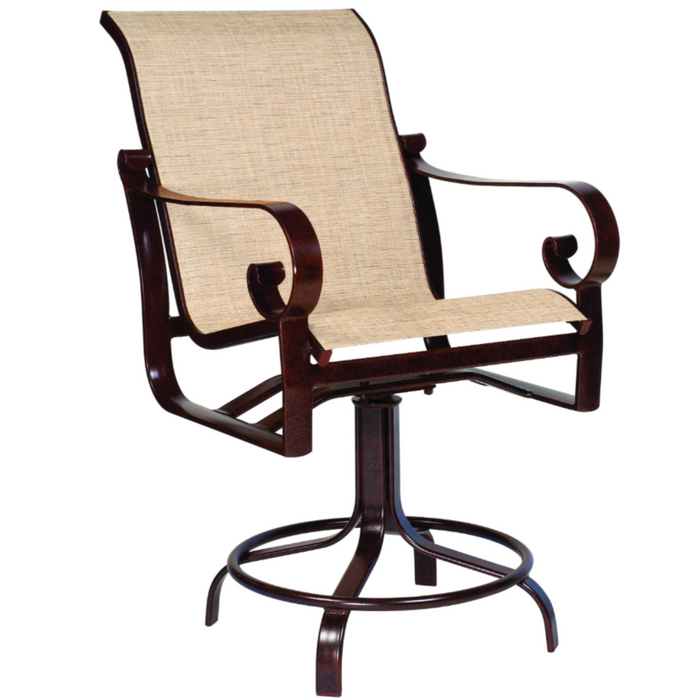 Woodard Patio Furniture - Belden Sling Swivel Counter Stool - 62H469