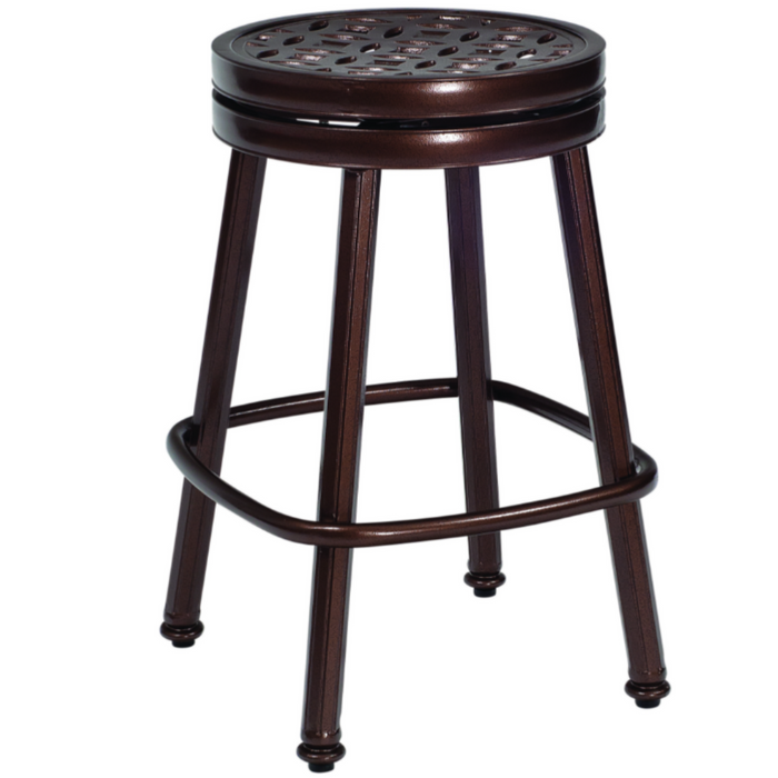 Woodard Patio Furniture - Casa - Round Swivel Counter  Stool with Optional Seat Pad - 3Y0669ST