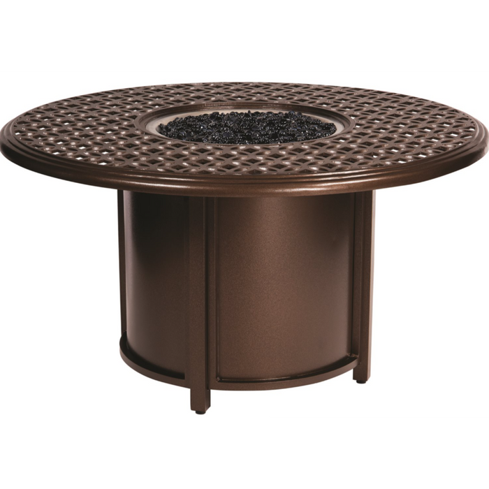 Woodard Patio Furniture - Casa - Fire Table with Round Chat Height Fire Table and Round Burner - 3Y0747FP