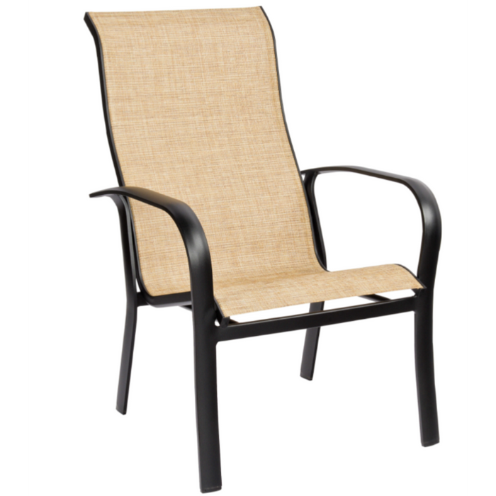 Woodard Patio Furniture - Fremont Sling High Back Dining Arm Chair - Stackable - 2PH426