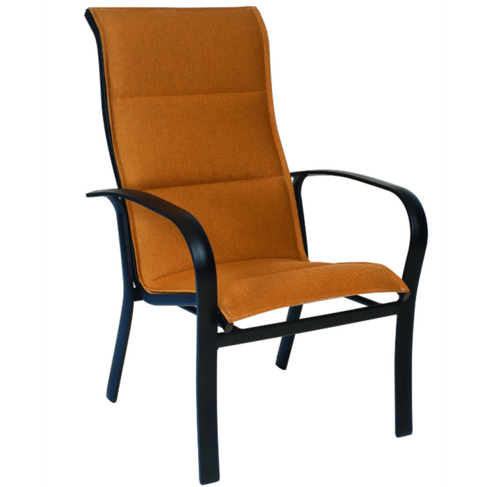 Woodard Patio Furniture - Fremont Padded Sling High Back Dining Arm Chair - Stackable - 2PH526
