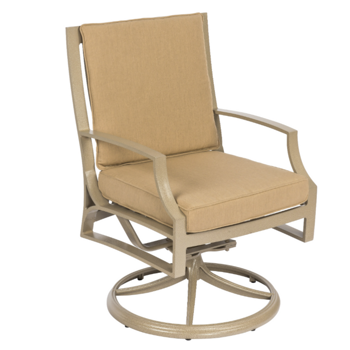 Woodard Patio Furniture - Seal Cove - Swivel Dining Arm Chair with Optional back cushion - 1X0472SB