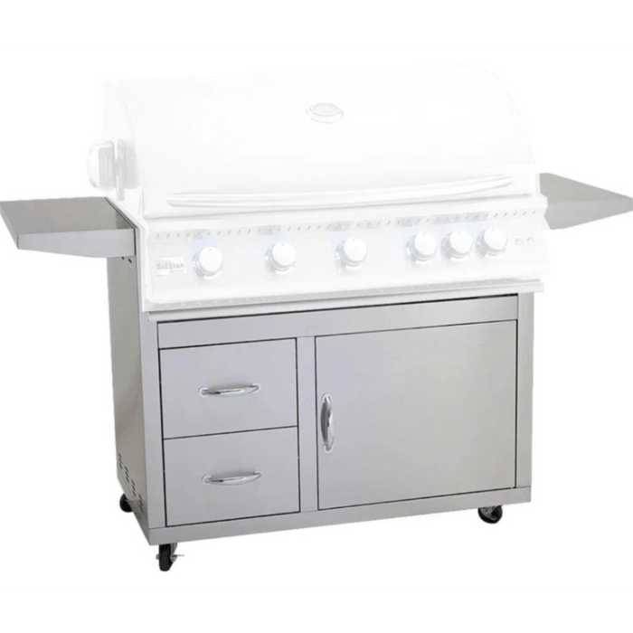 Summerset Grills - 40" Fully Assembled Door & 2-Drawer Combo Grill Cart for Sizzler Series - CART-SIZ40-DC