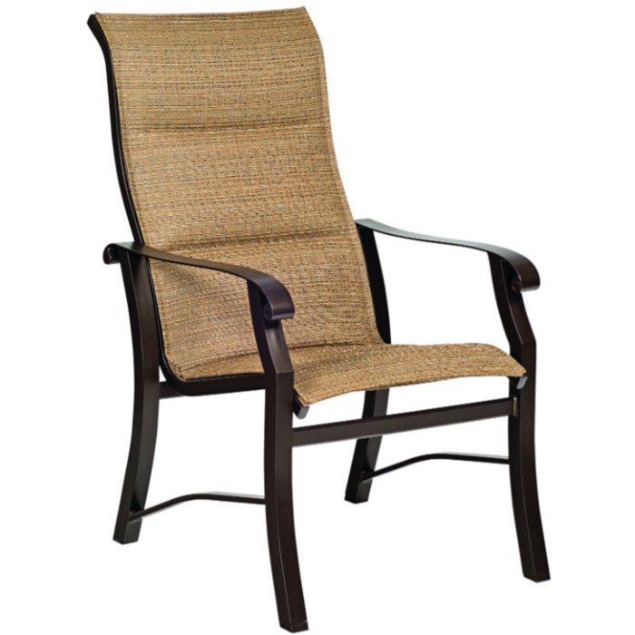 Woodard Patio Furniture - Cortland Padded Sling High Back Dining Arm Chair - 42H526