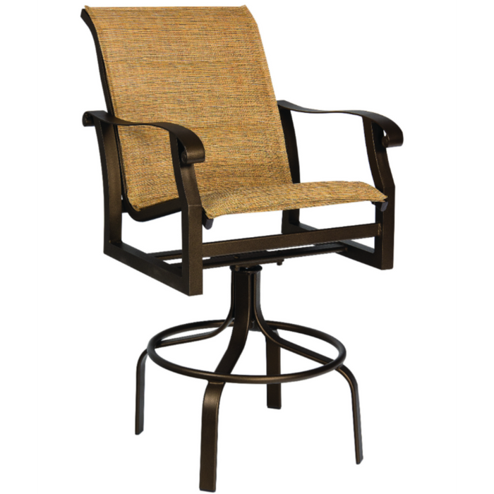 Woodard Patio Furniture - Cortland Padded Sling Swivel Bar Stool - 420568