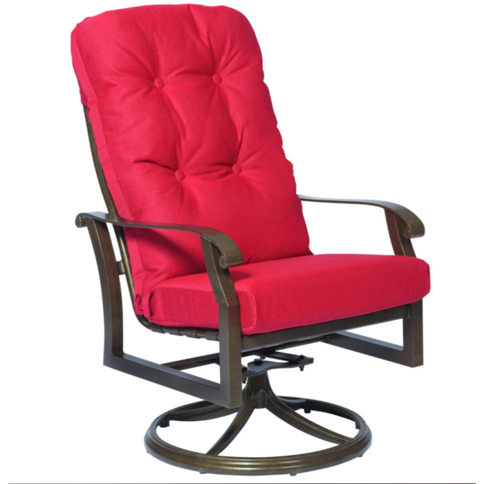 Woodard Patio Furniture - Cortland Cushion - High Back Swivel Rocking Dining Arm Chair - 4ZM488