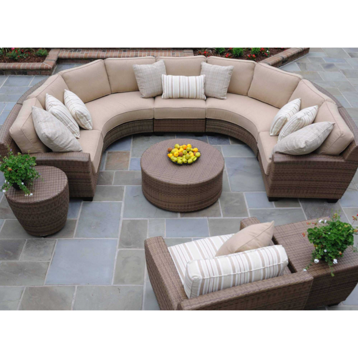 Woodard Patio Furniture - Saddleback - Wicker Curved Sectional Unit - S523071