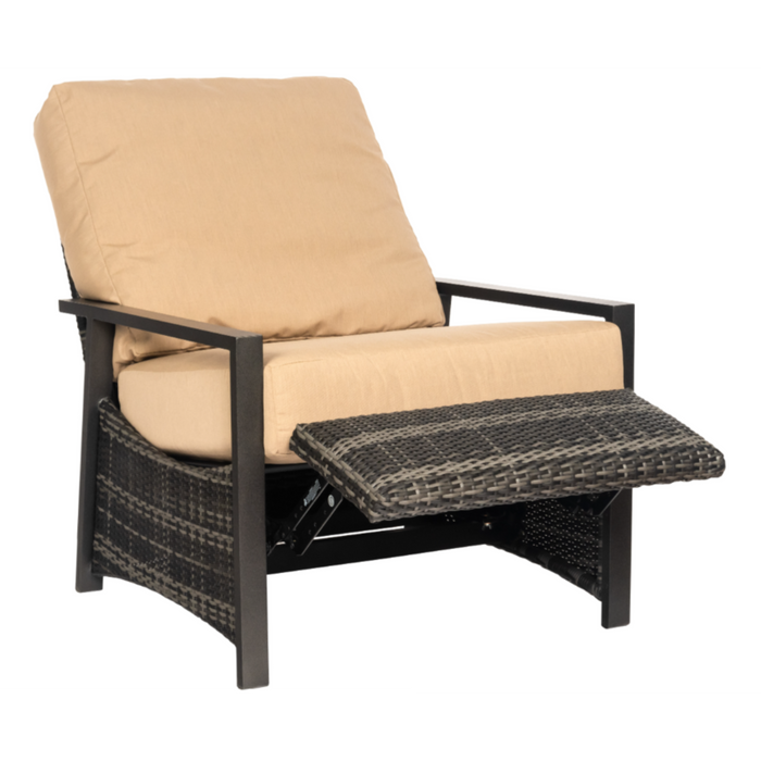 Woodard Patio Furniture - Saddleback - Wicker Recliner - please note only available in Charcoal Gray Weave - S504435